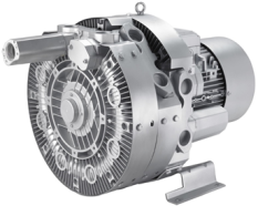 2-stupňové dmychadlo EG serie, 3 ph (3,3 kW, 87 m3/h; -500/750 mbar, G 1 1/4")