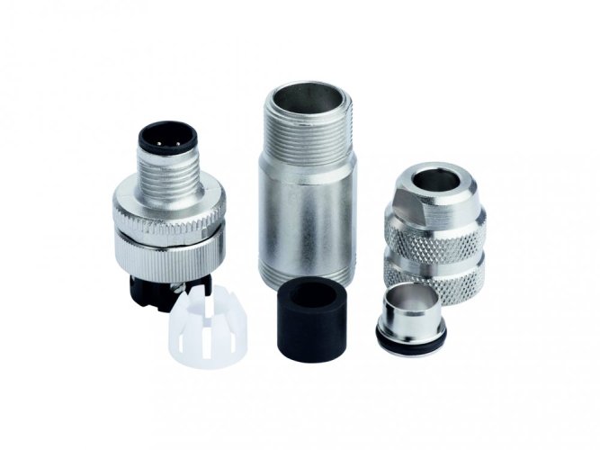 M12 connector, 4 pole, for the EtherCAT or Profinet interface of all Smartline transducers