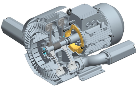 2-stupňové dmychadlo SG serie, 3 ph (11,0 kW, 520 m3/h; -430/600 mbar, G 2 1/2")