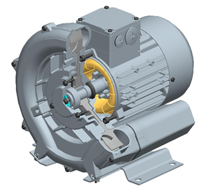 single stage blower MG series, 3 ph (15,0 kW, 1370 m3/h; -280/260 mbar, G 4")